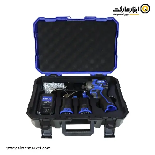 پیچ گوشتی شارژی ضربه ای نووا براشلس 16 ولت مدل 5515