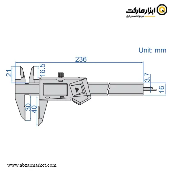کولیس خط کش دیجیتال اینسایز 15 سانتی متر (با گارانتی شرکتی) مدل 1166-150A