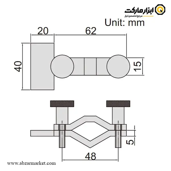 گیره نگهدارنده میکرومتر سه فک اینسایز مدل 2-6301 گیره نگهدارنده میکرومتر سه فک اینسایز مدل 2-6301
