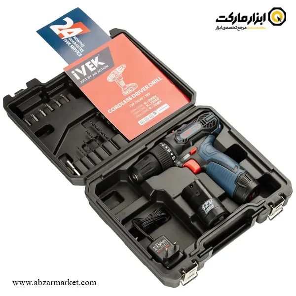 دریل شارژی ایوک لیتیوم 12 ولت مدل K-7212V دریل شارژی ایوک لیتیوم 12 ولت مدل K-7212V