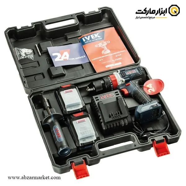 دریل شارژی چکشی ایوک براشلس لیتیوم 20 ولت مدل K-7220V
