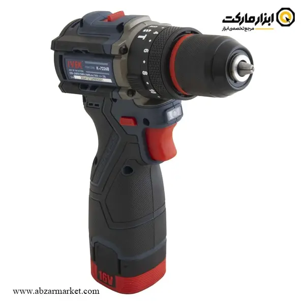 دریل شارژی چکشی ایوک براشلس لیتیوم 16 ولت مدل K-7226B