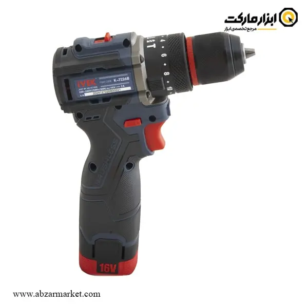 دریل شارژی چکشی ایوک براشلس لیتیوم 16 ولت مدل K-7226B