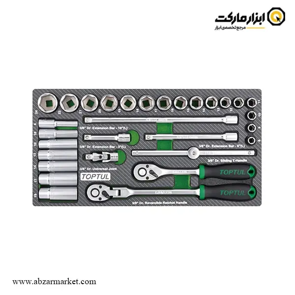 جعبه ابزار چرخ دار کشویی تاپ تول 261 پارچه مدل GE-26118