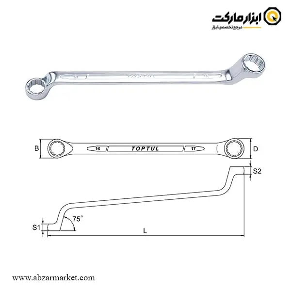ست آچار دو سر رینگ تاپ تول 12 عددی مدل GAAA1204