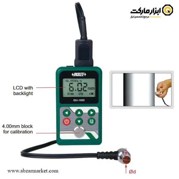 ضخامت سنج لوله دیجیتال التراسونیک اینسایز مدل ISU-100D ضخامت سنج لوله دیجیتال التراسونیک اینسایز مدل ISU-100D