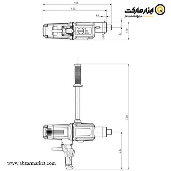 دریل گیربکسی متابو سه سرعته مدل B 32/3