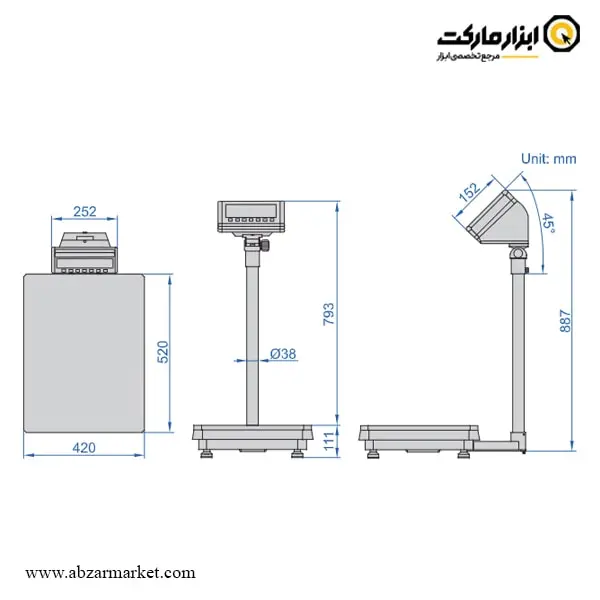 ترازوی دیجیتال صنعتی اینسایز 150 کیلوگرم مدل 8501-AL150 ترازوی دیجیتال صنعتی اینسایز 150 کیلوگرم مدل 8501-AL150