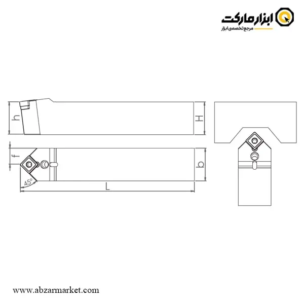 هلدر بیرون تراش (روتراش) اسموکس برای الماس اینسرت SNMG 12