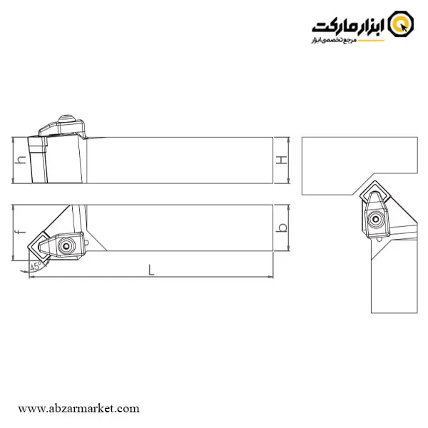 هلدر بیرون تراش (روتراش) اسموکس برای الماس اینسرت SNMX 12