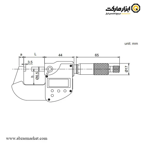 میکرومتر دیجیتال آکاد خارج سنج 75-50 میلی متر (با گارانتی شرکتی) مدل 03-003-311