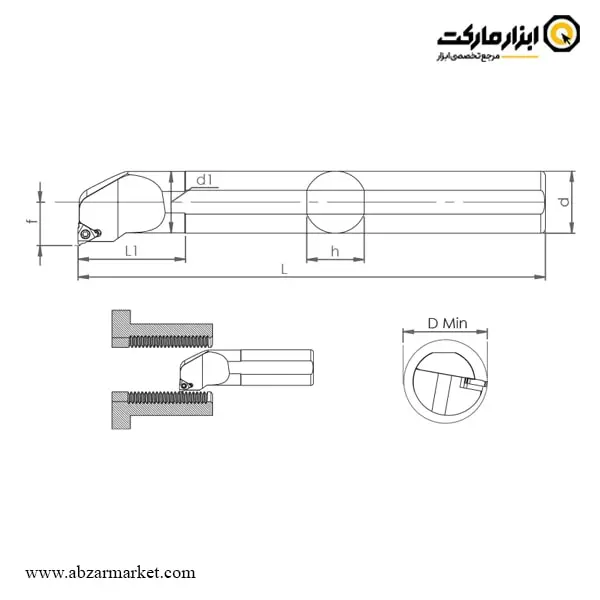 هلدر گام زنی (پیچ بری) داخل تراش اسموکس برای الماس اینسرت ISO 08