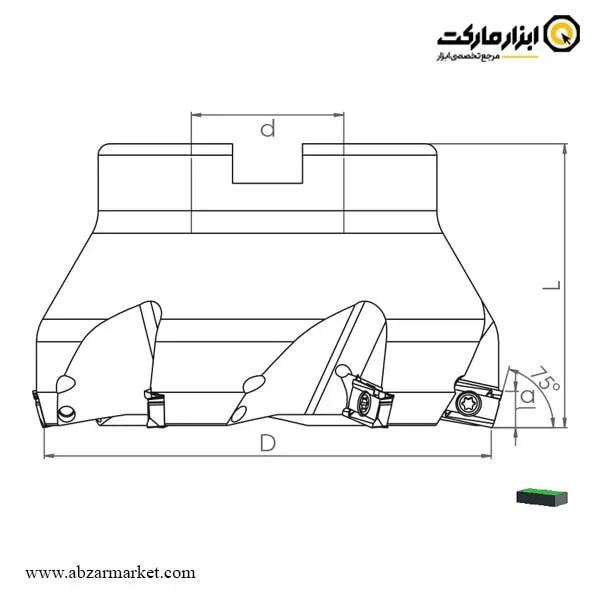 کفتراش اسموکس 75 درجه برای الماس اینسرت APKT 1604