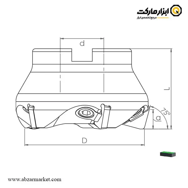 کفتراش اسموکس 75 درجه برای الماس اینسرت SPKN 1203