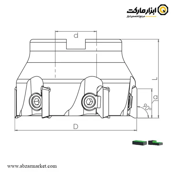کفتراش اسموکس 90 درجه برای الماس اینسرت TPKN 1603