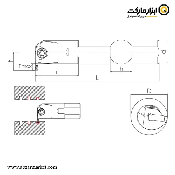 هلدر شیار برش (داخل تراش) اسموکس برای الماس اینسرت سندویک SDV123