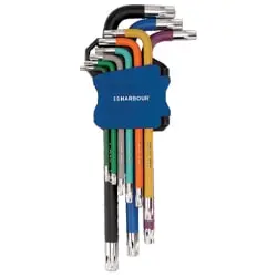 آچار آلن ستاره ای هاربر کارتی بلند 9 عددی مدل H9A-TK