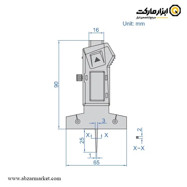 مینی عمق سنج دیجیتال اینسایز 25 میلی متر (با گارانتی شرکتی) مدل 25-1145 A