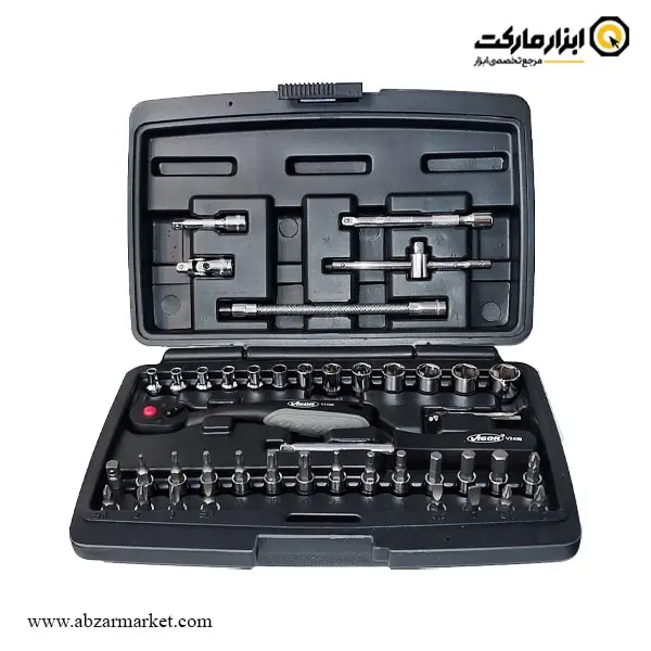جعبه بکس ویگور 46 پارچه 1/4 اینچ مدل V2414-BE جعبه بکس ویگور 46 پارچه 1/4 اینچ مدل V2414-BE