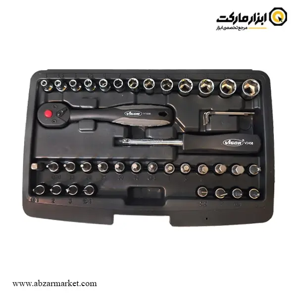 جعبه بکس ویگور 46 پارچه 1/4 اینچ مدل V2414-BE جعبه بکس ویگور 46 پارچه 1/4 اینچ مدل V2414-BE