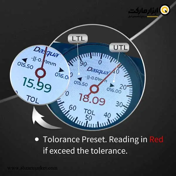 کولیس دیجیتال و ساعتی داسکوا 20 سانتی متر ضد آب و روغن مدل 1005-3004