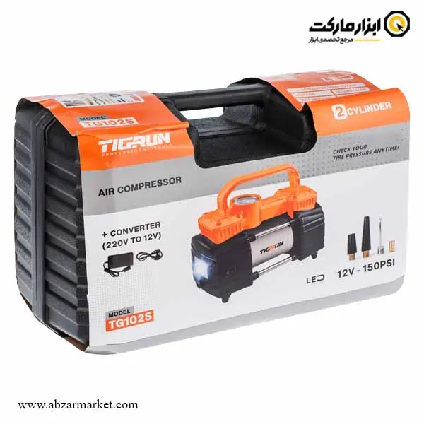 کمپرسور باد فندکی و برق شهری تیگران دو سیلندر مدل TG-102S