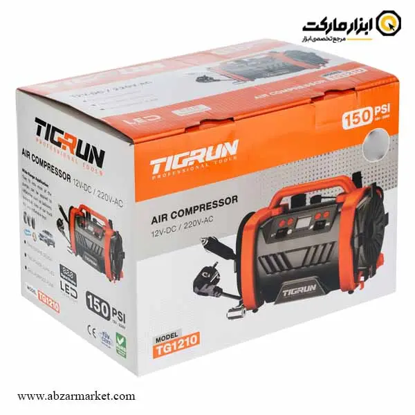 کمپرسور باد فندکی و برق شهری تیگران دو سیلندر مدل TG-1210