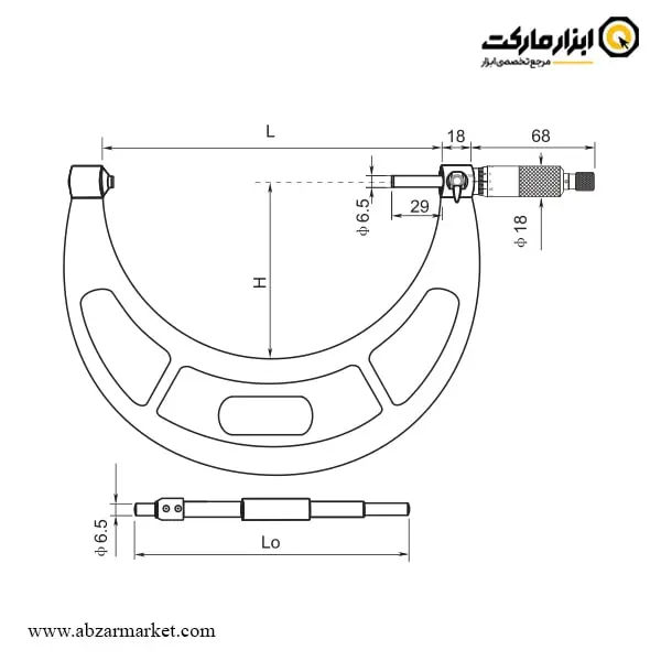 میکرومتر داسکوا 225-200 میلی متر خارج سنج مدل 8145-4112