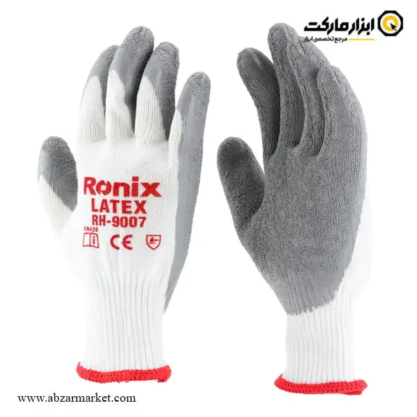 دستکش ایمنی رونیکس لاتکس صنعتی مدل RH-9007 دستکش ایمنی رونیکس لاتکس صنعتی مدل RH-9007