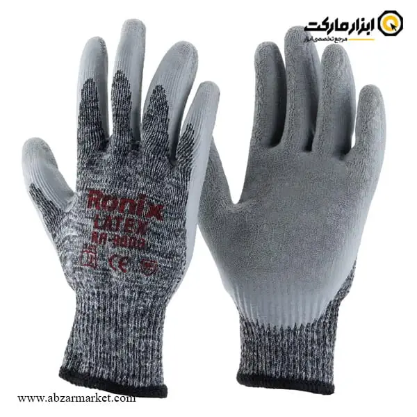 دستکش ایمنی رونیکس لاتکس نیمه صنعتی مدل RH-9006 دستکش ایمنی رونیکس لاتکس نیمه صنعتی مدل RH-9006