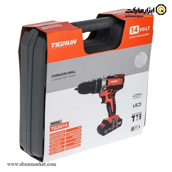 دریل شارژی چکشی تیگران لیتیوم 14 ولت مدل TG-3014