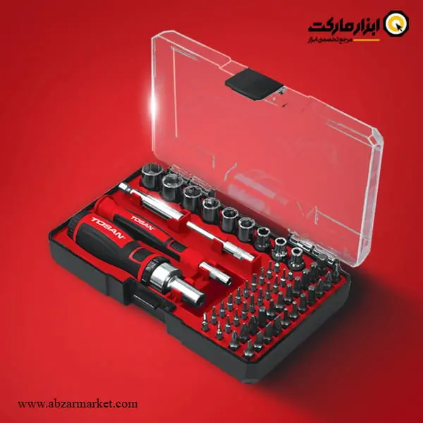 ست سر پیچ گوشتی جغجغه ای توسن 55 عددی مدل T4820K