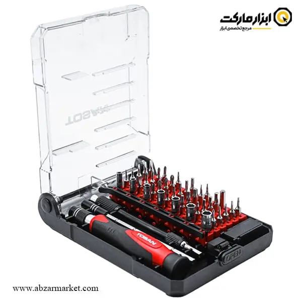 ست سر پیچ گوشتی ساعتی توسن 45 عددی مدل T4801K