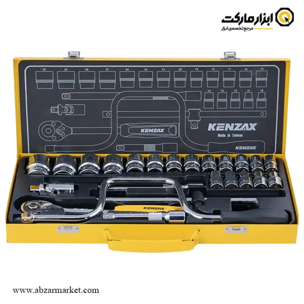جعبه بکس کنزاکس 24 پارچه 1/2 اینچ مدل 9424 جعبه بکس کنزاکس 24 پارچه 1/2 اینچ مدل 9424