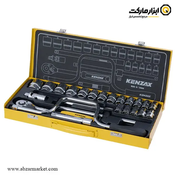 جعبه بکس کنزاکس 24 پارچه 1/2 اینچ مدل 9424 جعبه بکس کنزاکس 24 پارچه 1/2 اینچ مدل 9424