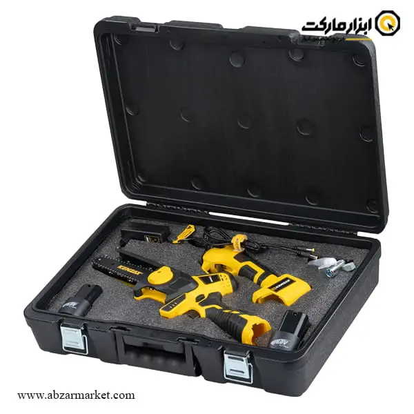 کیت اره زنجیری و قیچی باغبانی شارژی براشلس کنزاکس 16.8 ولت مدل 8740 کیت اره زنجیری و قیچی باغبانی شارژی براشلس کنزاکس 16.8 ولت مدل 8740
