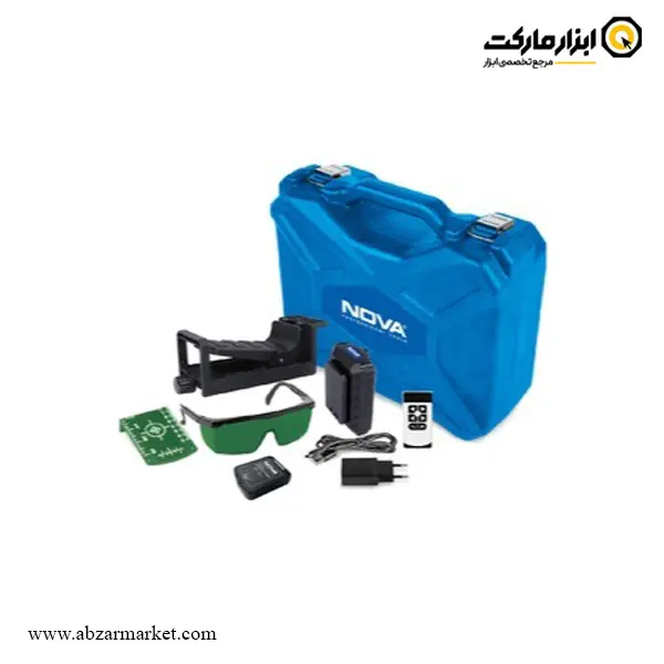 تراز لیزری نووا سه خط 360 درجه نور سبز ریموت دار مدل 2685G
