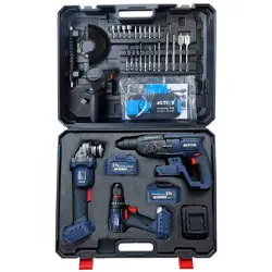 کیت سه دستگاه اکتیو دریل و فرز و بتن کن شارژی براشلس مدل AC-3223BL