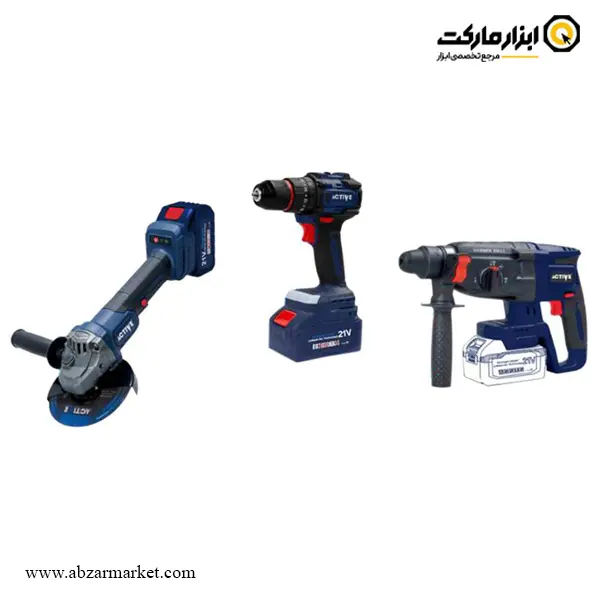 کیت سه دستگاه اکتیو دریل و فرز و بتن کن شارژی براشلس مدل AC-3223BL