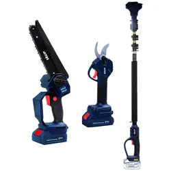 کیت اره زنجیری و قیچی باغبانی شارژی اکتیو 21 ولت دسته تلسکوپی مدل AC-3219BL