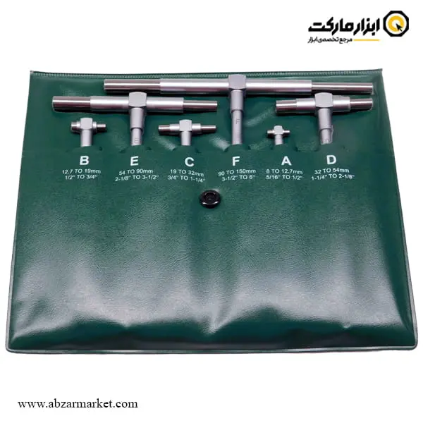 ست گیج تلسکوپی اینسایز 150 - 8 میلی متر 6 عددی مدل 1-4206 ست گیج تلسکوپی اینسایز 150 - 8 میلی متر 6 عددی مدل 1-4206