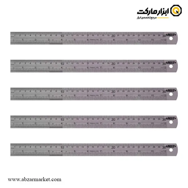 ست خط کش فلزی اینسایز 300 میلی متر 5 عددی مدل 7110-300A ست خط کش فلزی اینسایز 300 میلی متر 5 عددی مدل 7110-300A