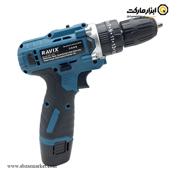 دریل شارژی چکشی راویکس براشلس لیتیوم 12 ولت مدل RX-1235