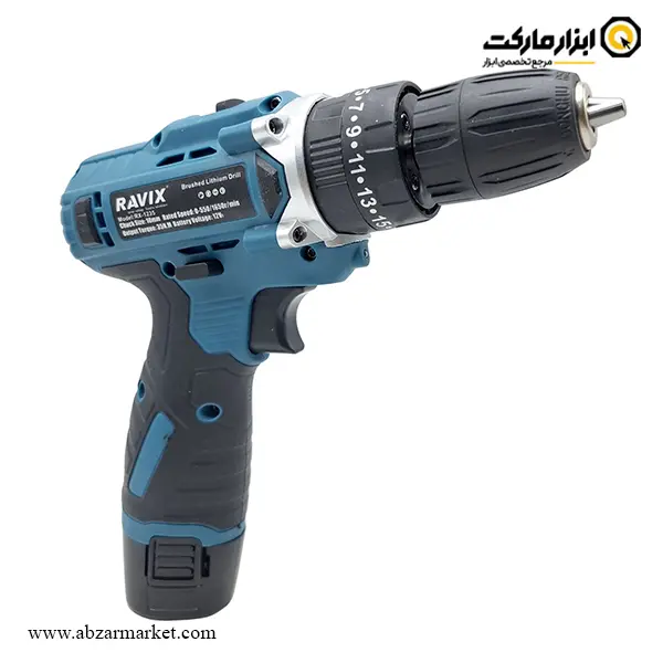 دریل شارژی چکشی راویکس براشلس لیتیوم 12 ولت مدل RX-1235