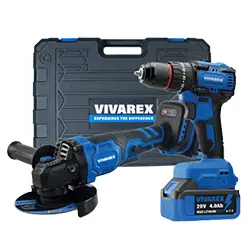 کیت دو دستگاه ویوارکس دریل چکشی و مینی فرز شارژی براشلس مدل VR2402-BCK