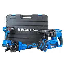کیت سه دستگاه ویوارکس مینی فرز و دریل چکشی و بتن کن شارژی براشلس مدل VR2403-BCK
