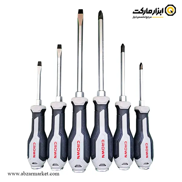ست پیچ گوشتی ضربه خور کرون 6 عددی مدل CPHDG-AXA6