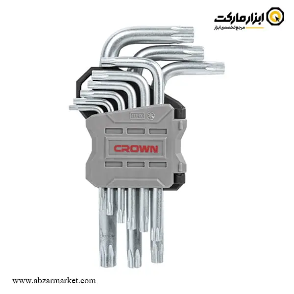آچار آلن ستاره ای کرون کارتی کوتاه 9 عددی مدل CPHOK-TMAX09 آچار آلن ستاره ای کرون کارتی کوتاه 9 عددی مدل CPHOK-TMAX09
