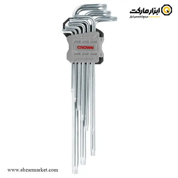 آچار آلن ستاره ای کرون کارتی فوق بلند 9 عددی مدل CPHOK-TMCX09 آچار آلن ستاره ای کرون کارتی فوق بلند 9 عددی مدل CPHOK-TMCX09