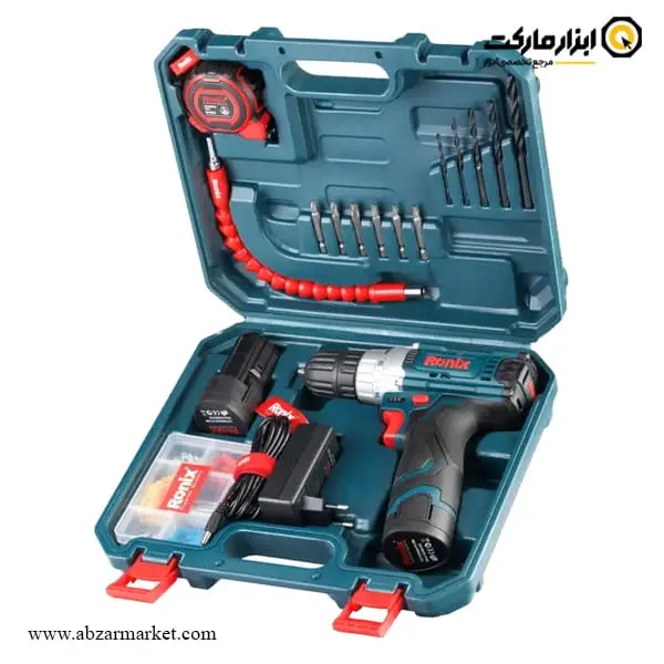 کیت دریل شارژی 12 ولت 19 پارچه رونیکس مدل RS-8613